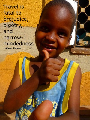 Plakat af barn fra Uganda - med citat
